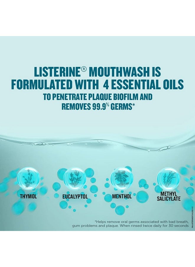 Listerine Cool Mint Mild Taste Mouthwash Liquid, Removes 99.9% Germs, 500ml (Pack of 1)