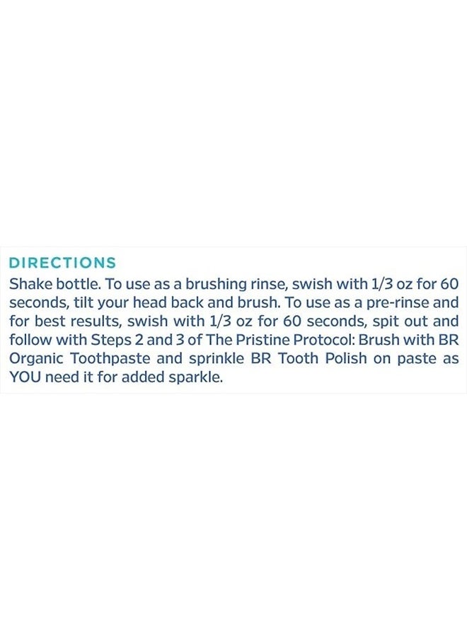 Certified BR Organic Brushing Rinse, All Natural Mouthwash for Whiter Teeth, Fresher Breath, and Happier Gums, Alcohol-Free Oral Care, Wintergreen, 16 Ounce