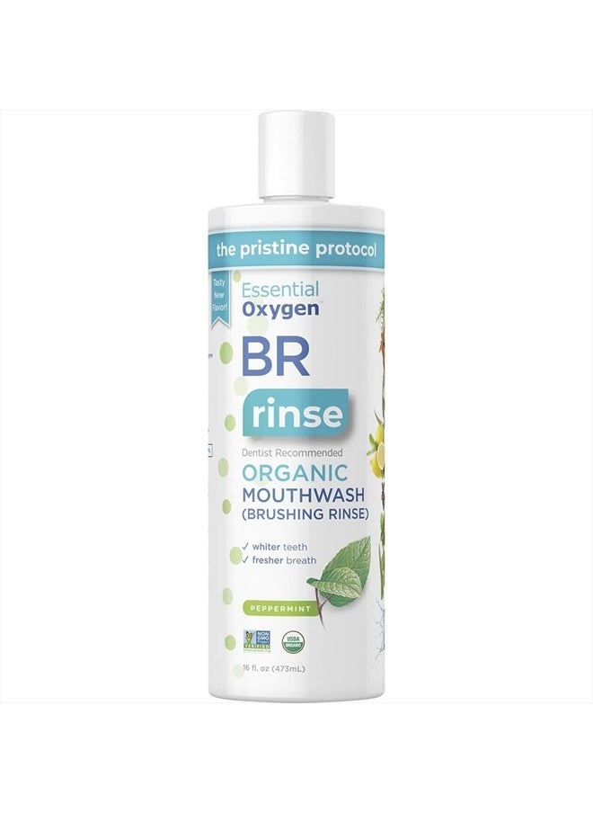 ESSENTIALOXYGEN Organic Peppermint Brushing Rinse, 16 FZ