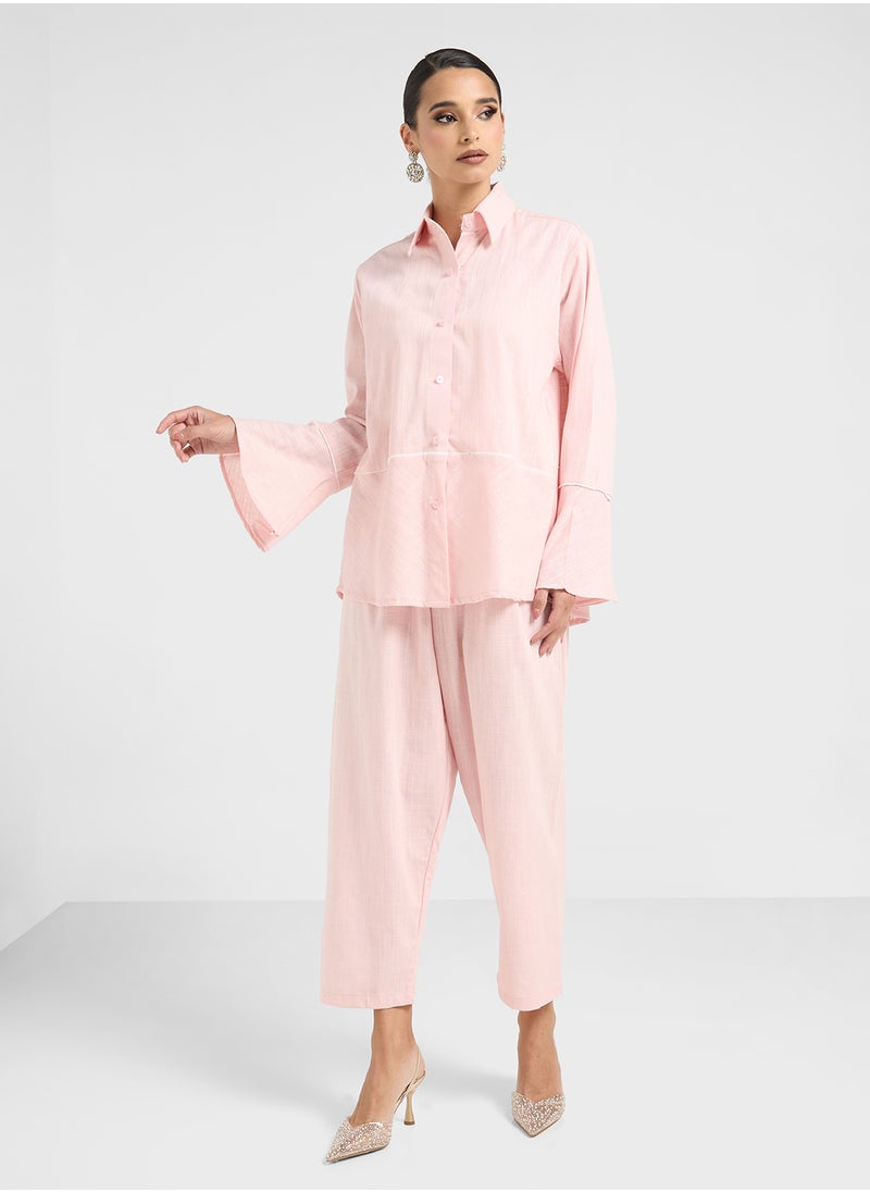 Button Down Blouse & Pants Set