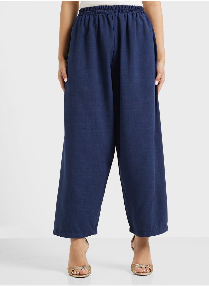 Button Down Drawstring Blouse & Pants Set