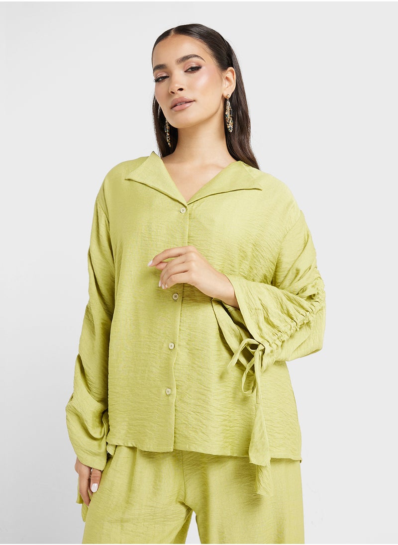 Drawstrings Stylish Blouse & Pants Set