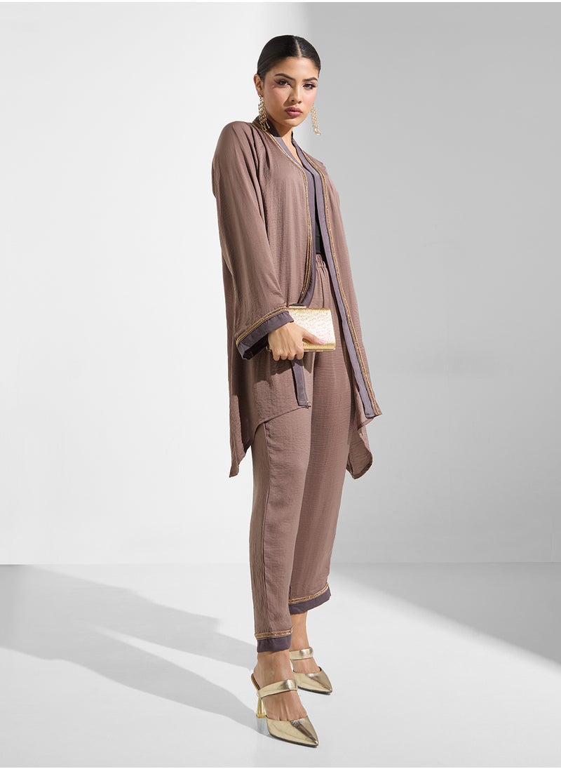 V-Neck Blouse & Pants Set