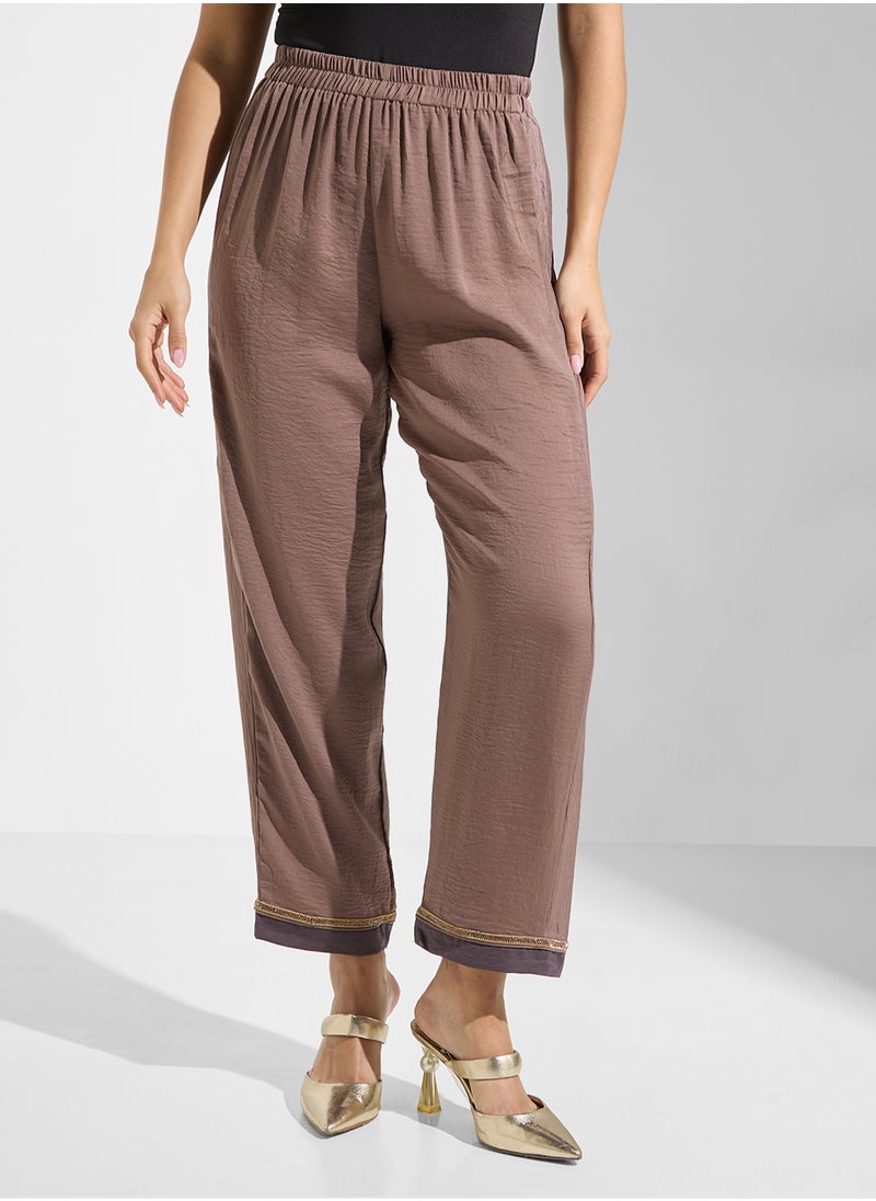 V-Neck Blouse & Pants Set
