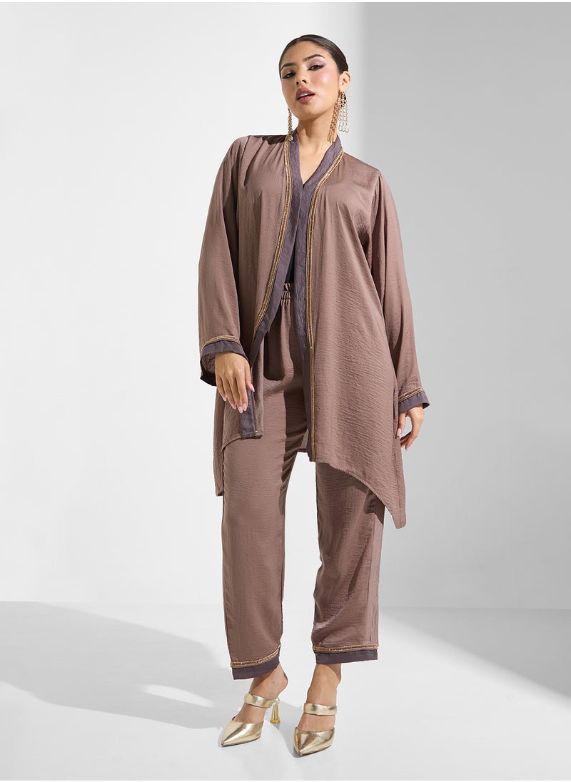 V-Neck Blouse & Pants Set