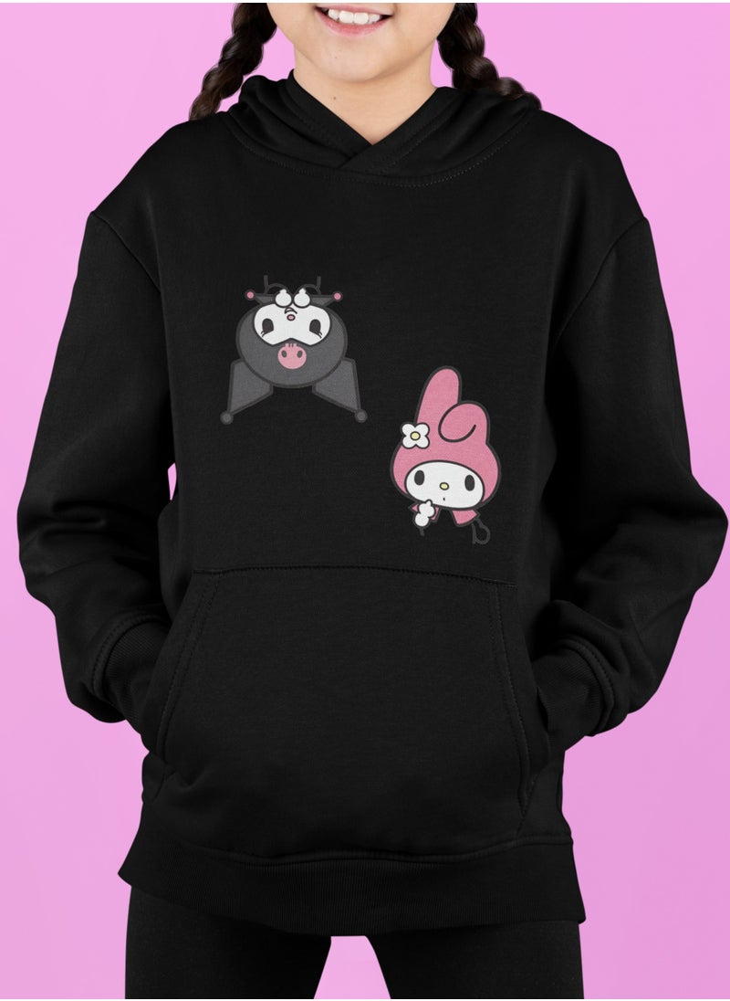 Kuromi & My Melody Black Hoodie