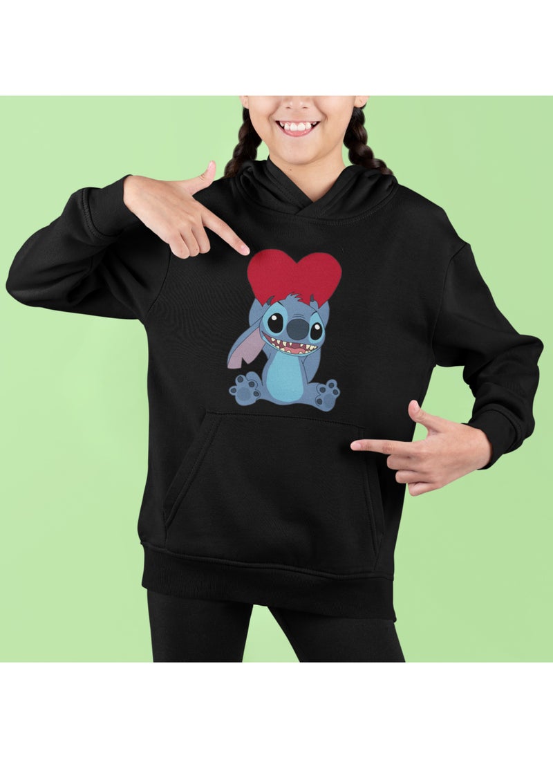 Lovely Little Stitch Black Hoodie