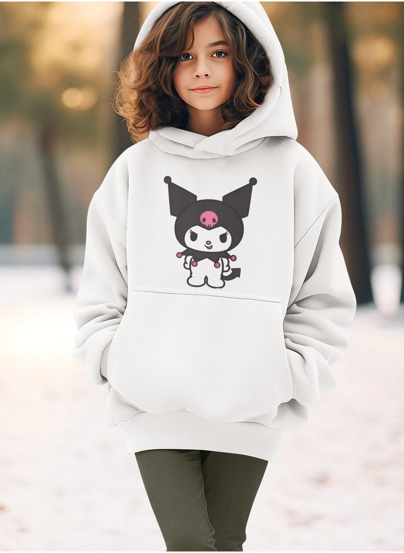 'KUROMI' Printed White Hoodie