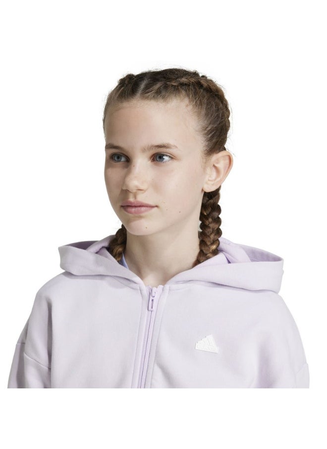 adidas G Fi 3S Fz Purple Training Track Tops 7-8Y
