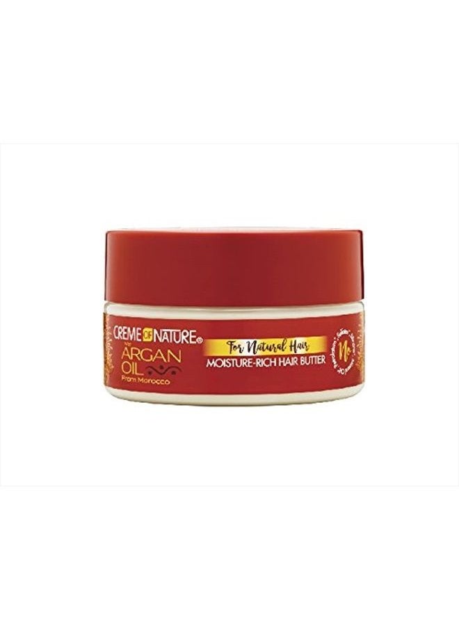 Argan Oil Moisture-Rich Hair Butter by Creme of Nature, Argan Oil of Morocco, Reduces Dryness and Breakage, 7.5 Fl Oz
