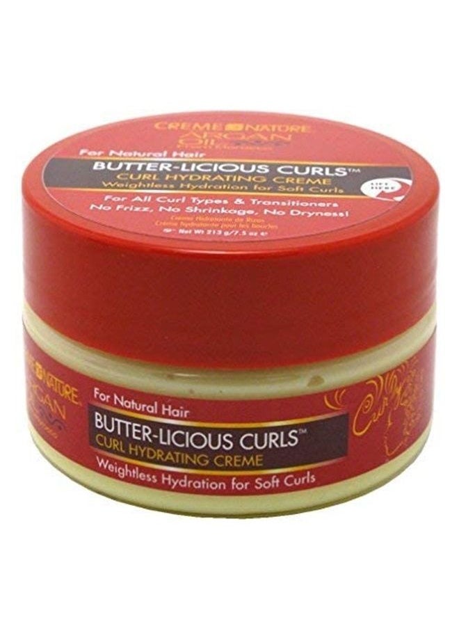 Argan Oil Moisture-Rich Hair Butter by Creme of Nature, Argan Oil of Morocco, Reduces Dryness and Breakage, 7.5 Fl Oz