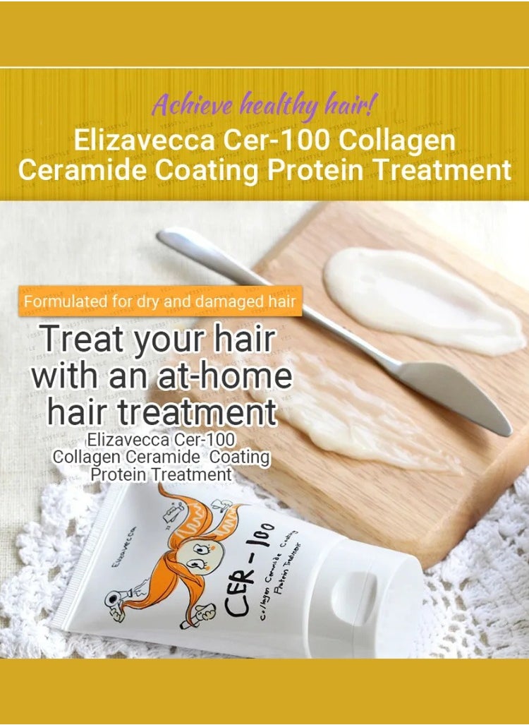 Elizavecca Milky Piggy CER-100 Collagen Ceramide Coating Protein Treatment – Intensive Hair Repair & Hydration, 100ml