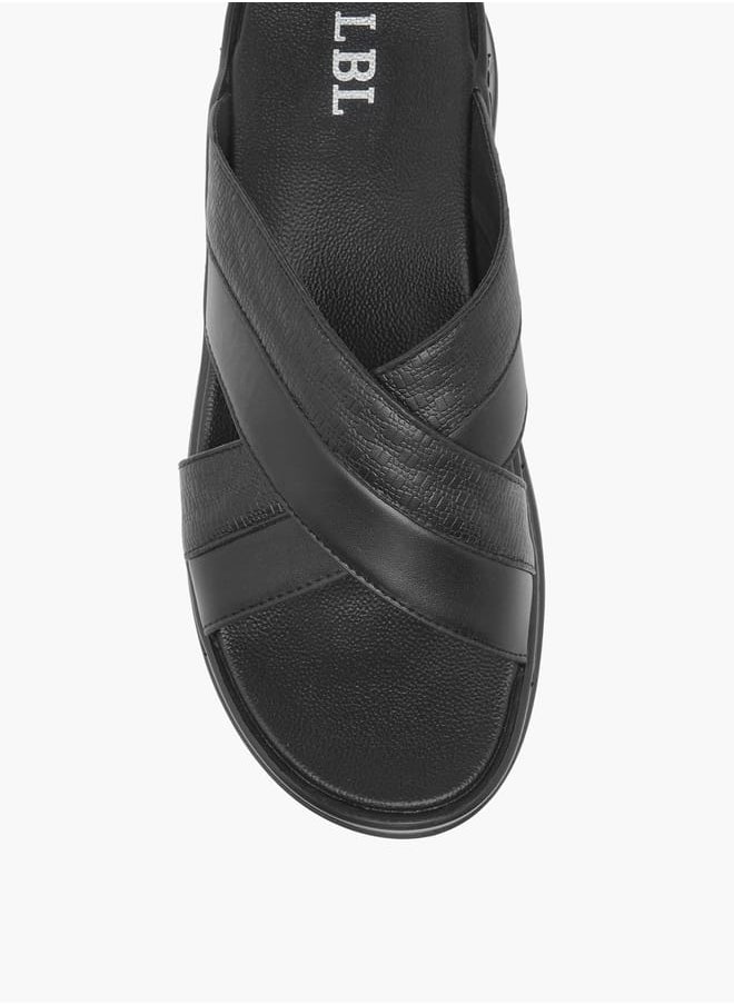 Mens Textured Cross Strap Slip-On Arabic Sandals Ramadan Collection
