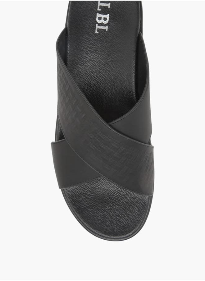 Men Textured Slip-On Cross Strap Sandals Ramadan Collection