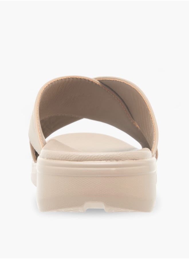 Men Textured Slip-On Cross Strap Sandals Ramadan Collection