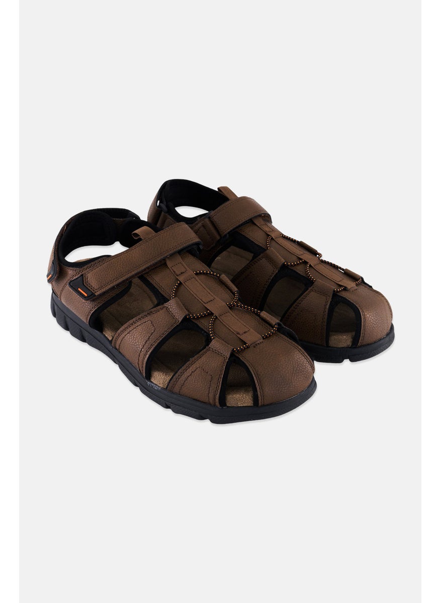 Men Medium Velcro Closure Sandals, Brown