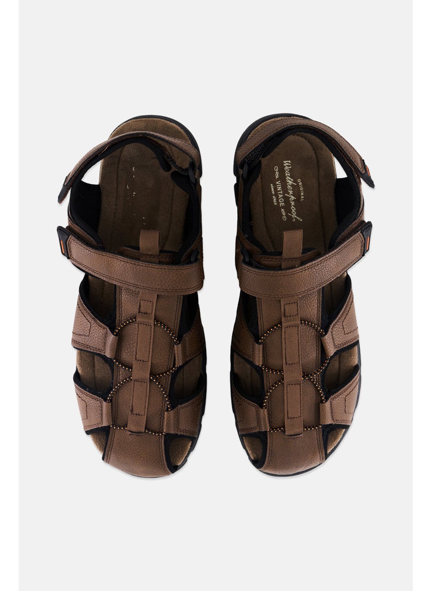 Men Medium Velcro Closure Sandals, Brown