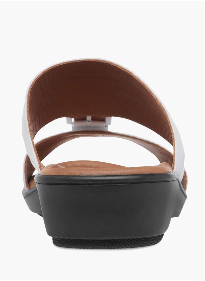 Men's Textured Slip-On Arabic Sandals with Buckle Detail Ramadan Collection