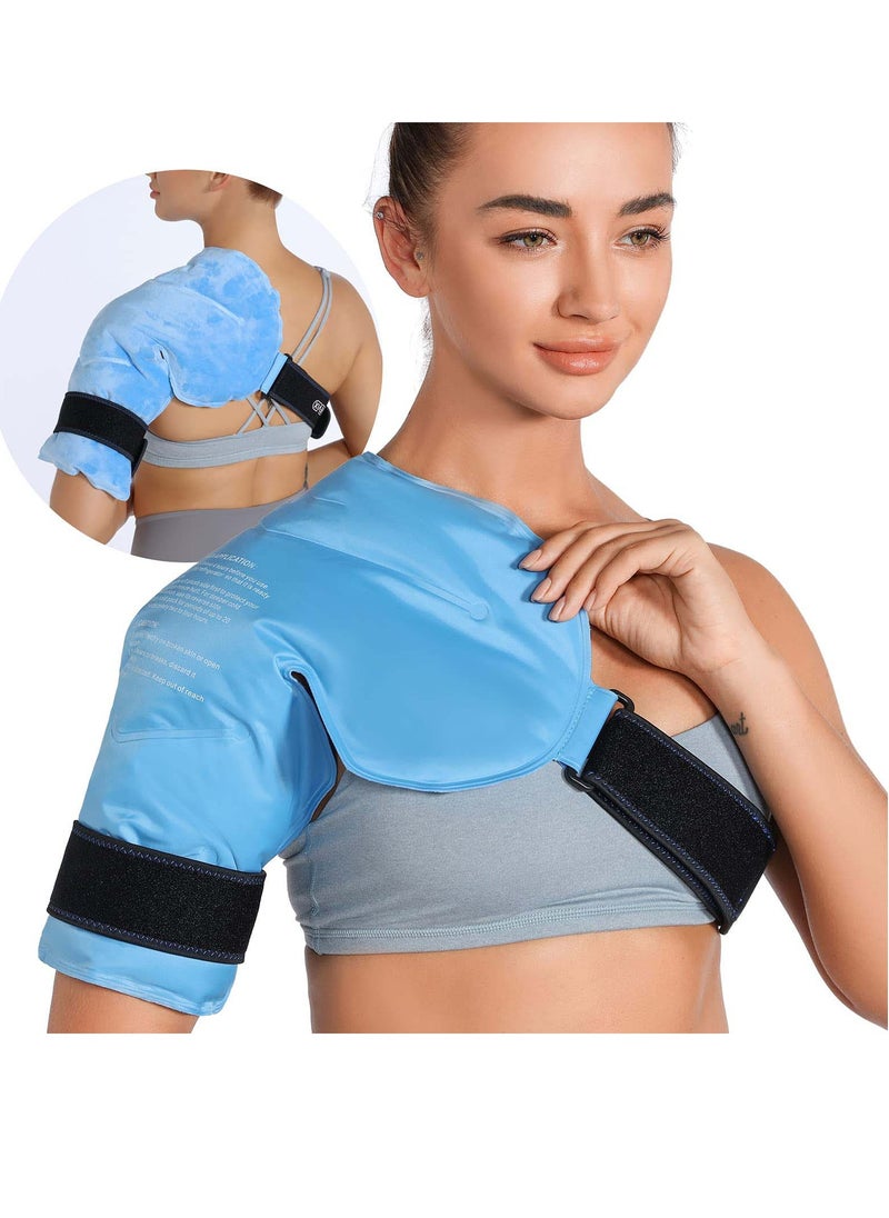 Shoulder Gel Cold Compress Wraps for Pain Relief and Swelling, Reusable Ice Pack for Upper Back and Rotator Cuff Injuries