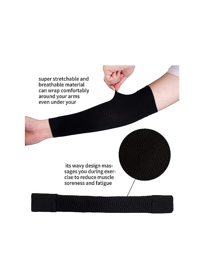 promass Compression Arm Sleeves for Women, 2 Pairs Arm Slimming Shaper Wrap Slimming Arm Sleeves Upper Arm Shaper Helps Tone Shape Upper Arms for Women