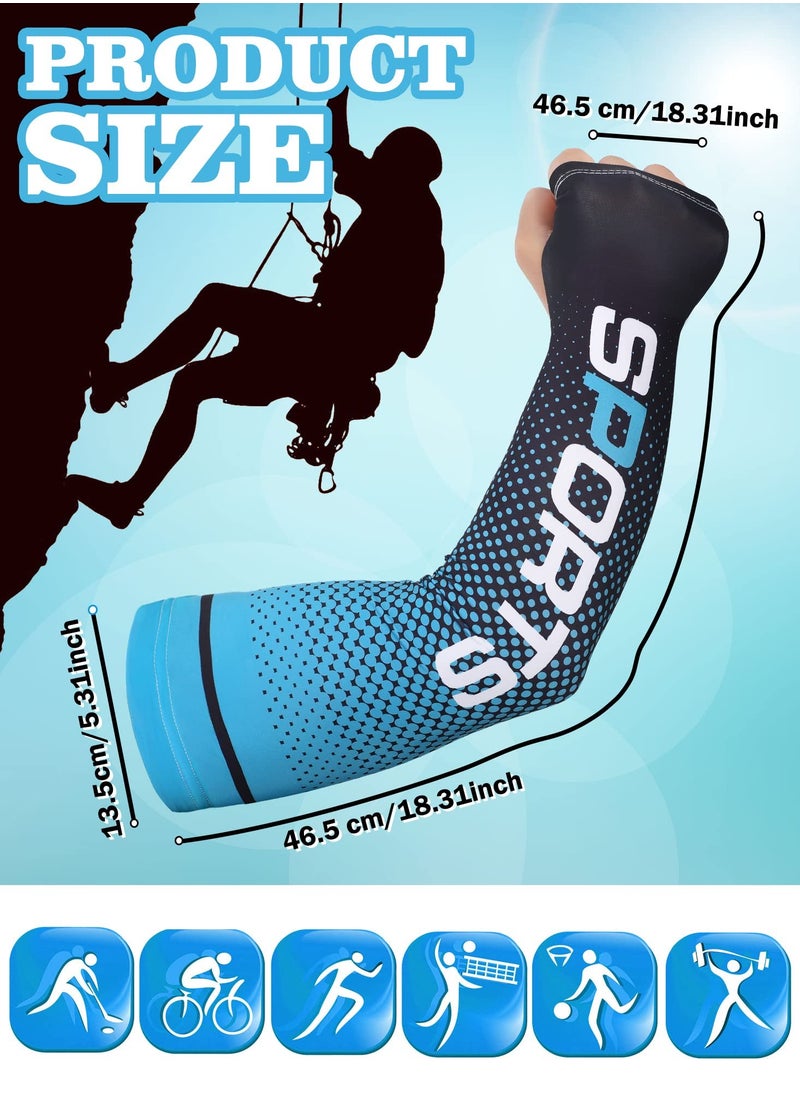 4 Pairs UV Sun Protection Arm Sleeves Cooling Sports Sleeve Anti Slip Sleeves Ice Silk Sun Sleeves Arm Covers Arm Sun Sleeves Compression UV Protection Cooling for Men Women