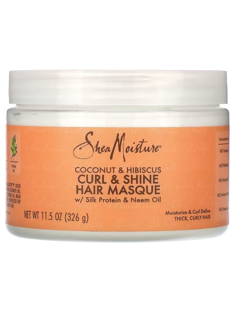 Curl & Shine Hair Mask Coconut & Hibiscus 11.5 oz 326grams