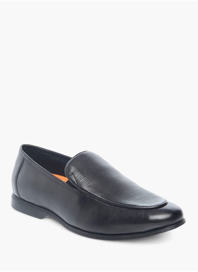 Mens Textured Slip-On Loafers