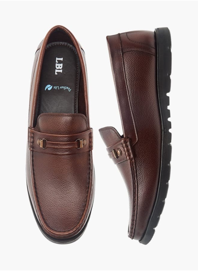 Men Textured Slip-On Loafers