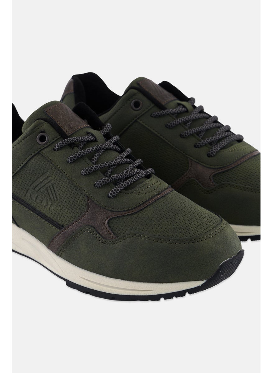 Men Lace Up Casual Shoes, Dark Green