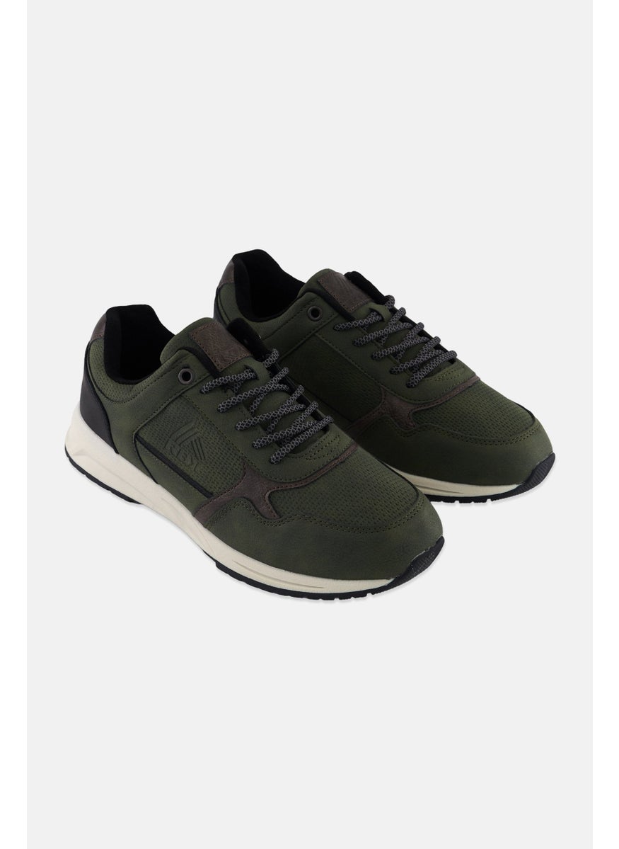 Men Lace Up Casual Shoes, Dark Green