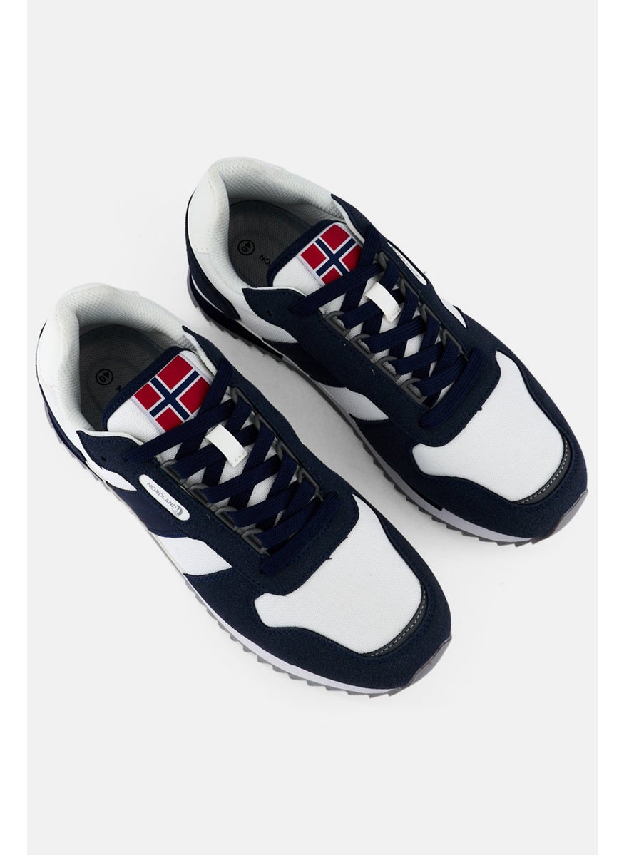 Men Lace Up Casual Shoes, Navy Blue