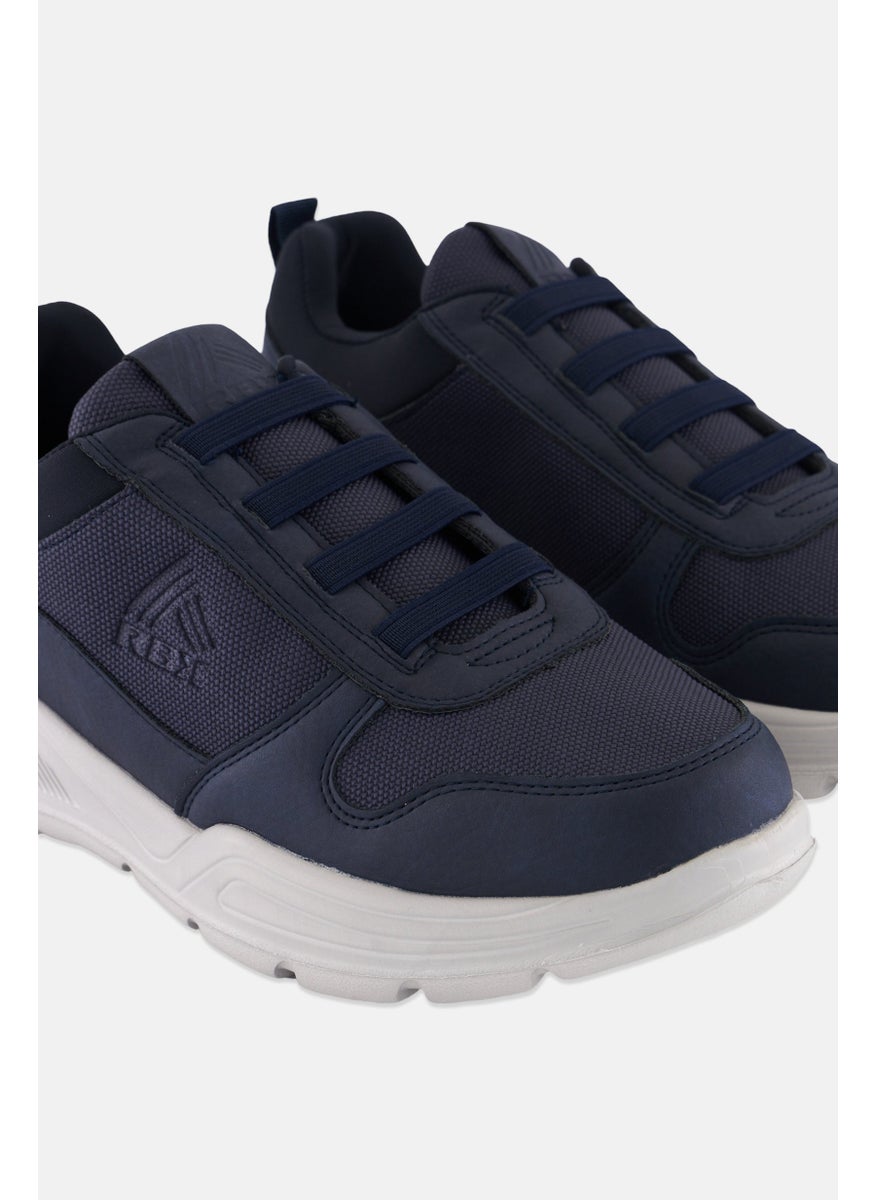 Men Lace Up Casual Shoes, Navy