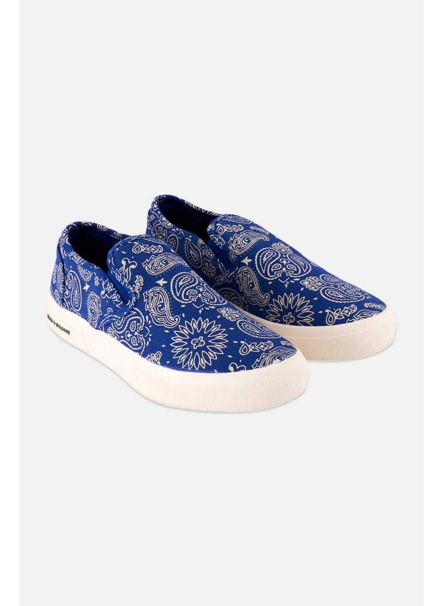 Men Reins Paisley Slip On Causal Shoes, Blue