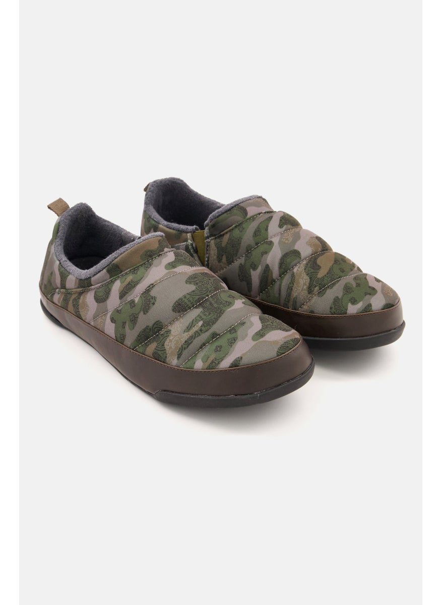 Men Medium Derek Camo Slip On Casual Shoes, Green Combo