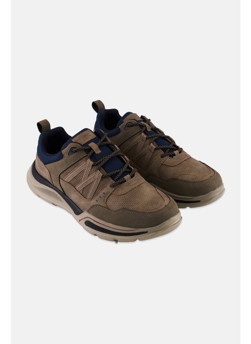 Men Lace Up Casual Shoes, Taupe