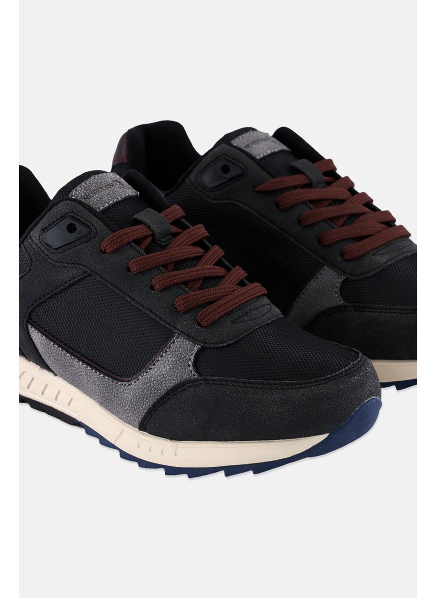 Men Lace Up Casual Shoes, Black