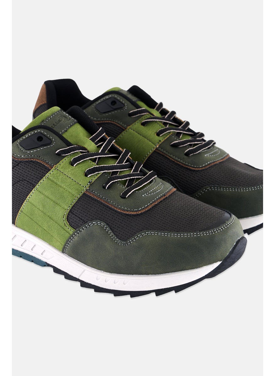 Men Lace Up Casual Shoes, Dark Green
