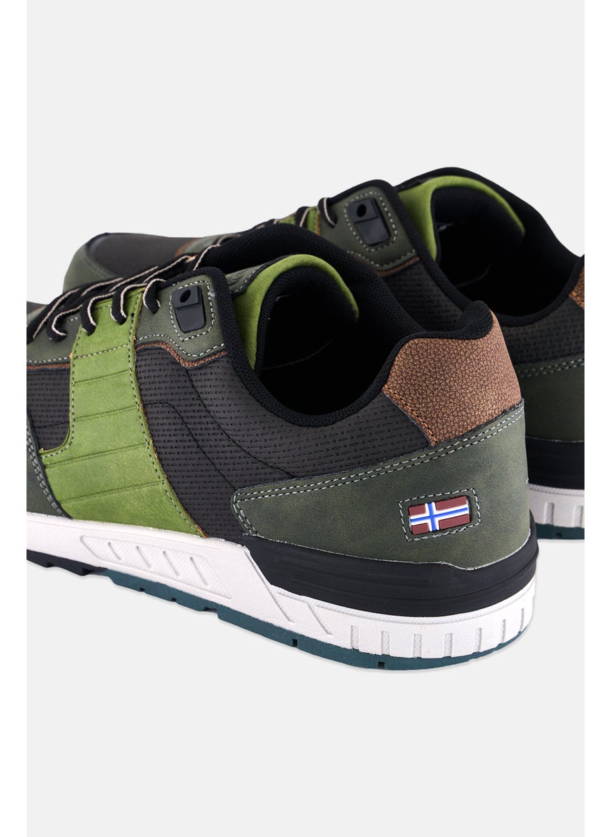 Men Lace Up Casual Shoes, Dark Green