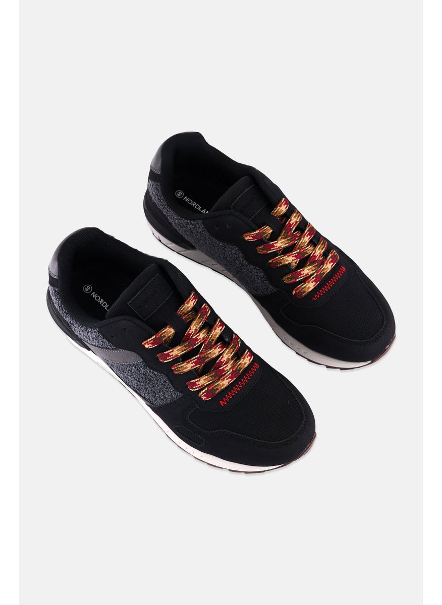 Men Lace Up Casual Shoes, Black