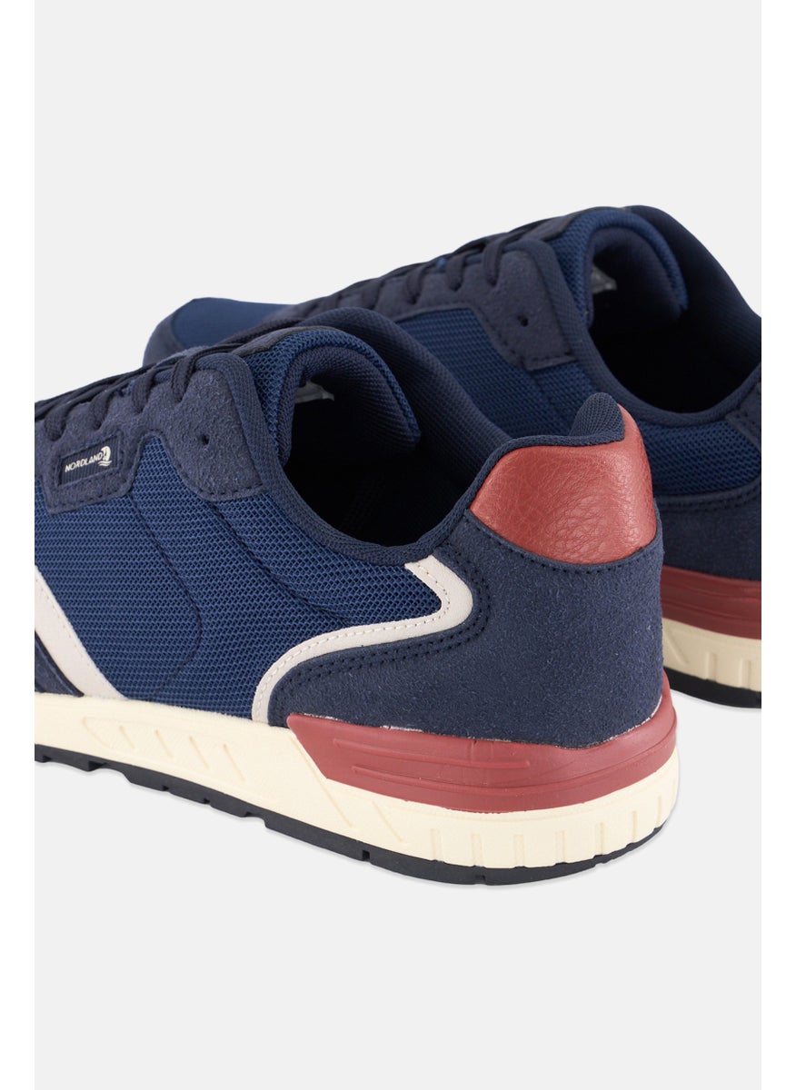 Men Lace Up Casual Shoes, Navy Combo