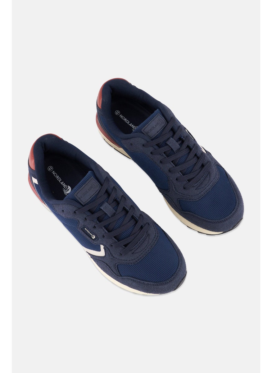 Men Lace Up Casual Shoes, Navy Combo