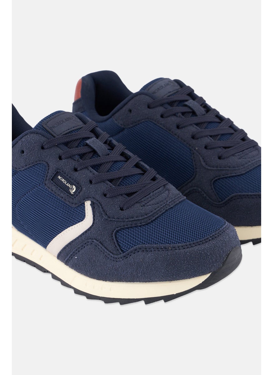 Men Lace Up Casual Shoes, Navy Combo