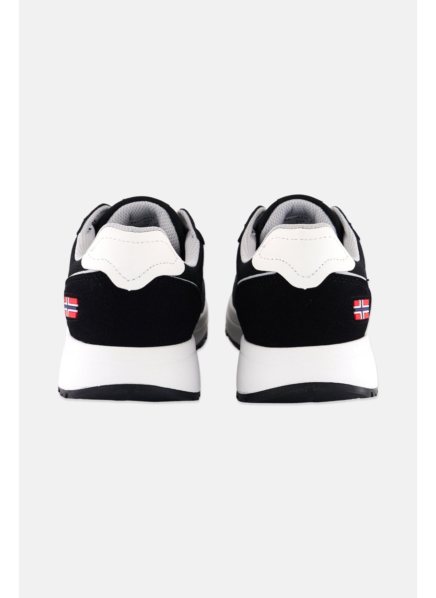 Men Brand Logo Lace Up Shoes, Black
