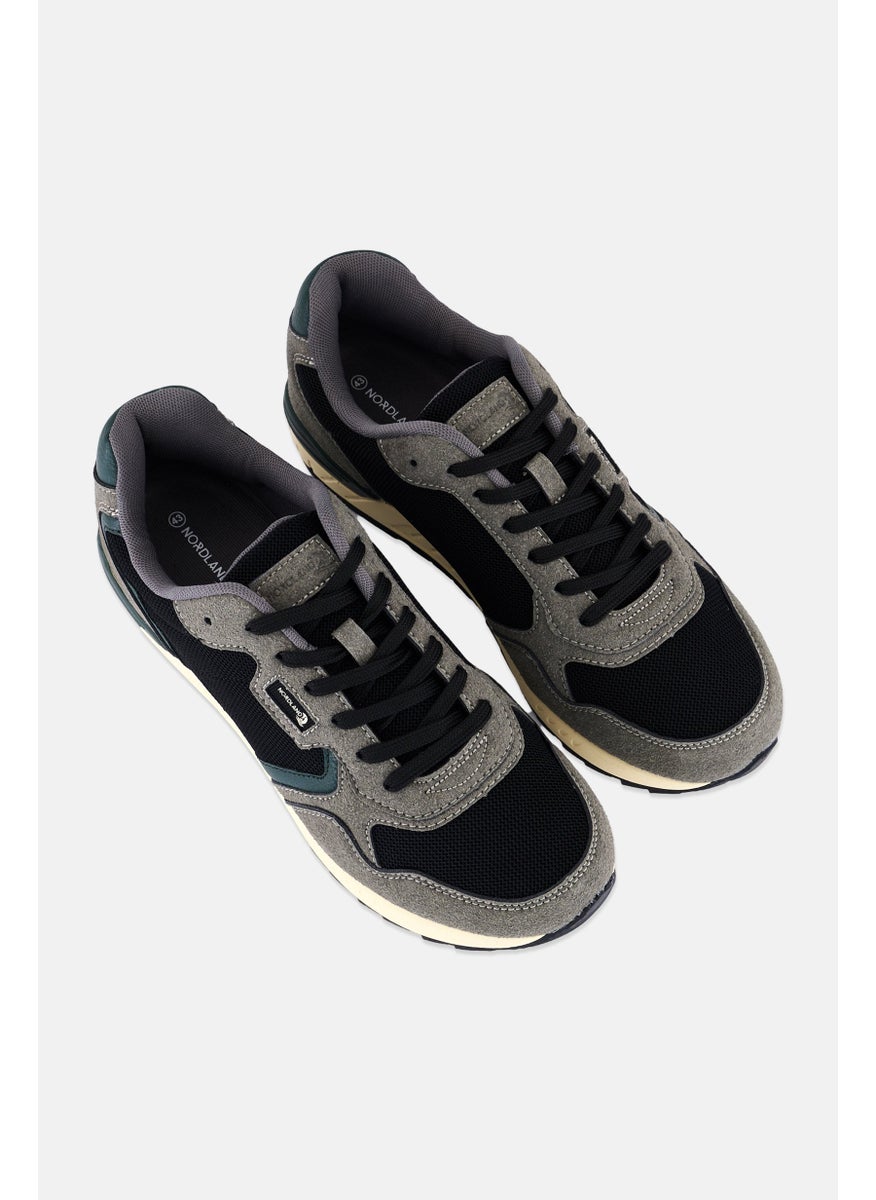 Men Lace Up Casual Sneaker, Dark Grey