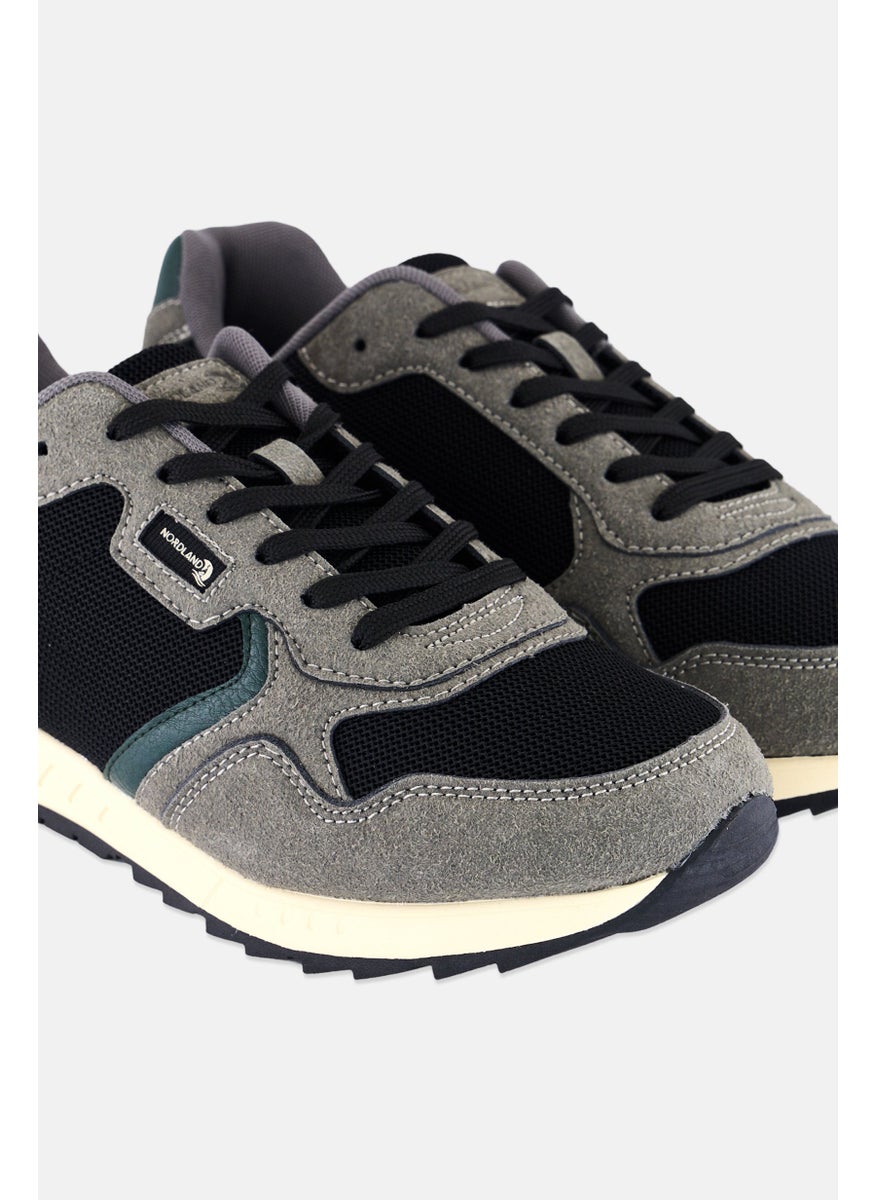 Men Lace Up Casual Sneaker, Dark Grey