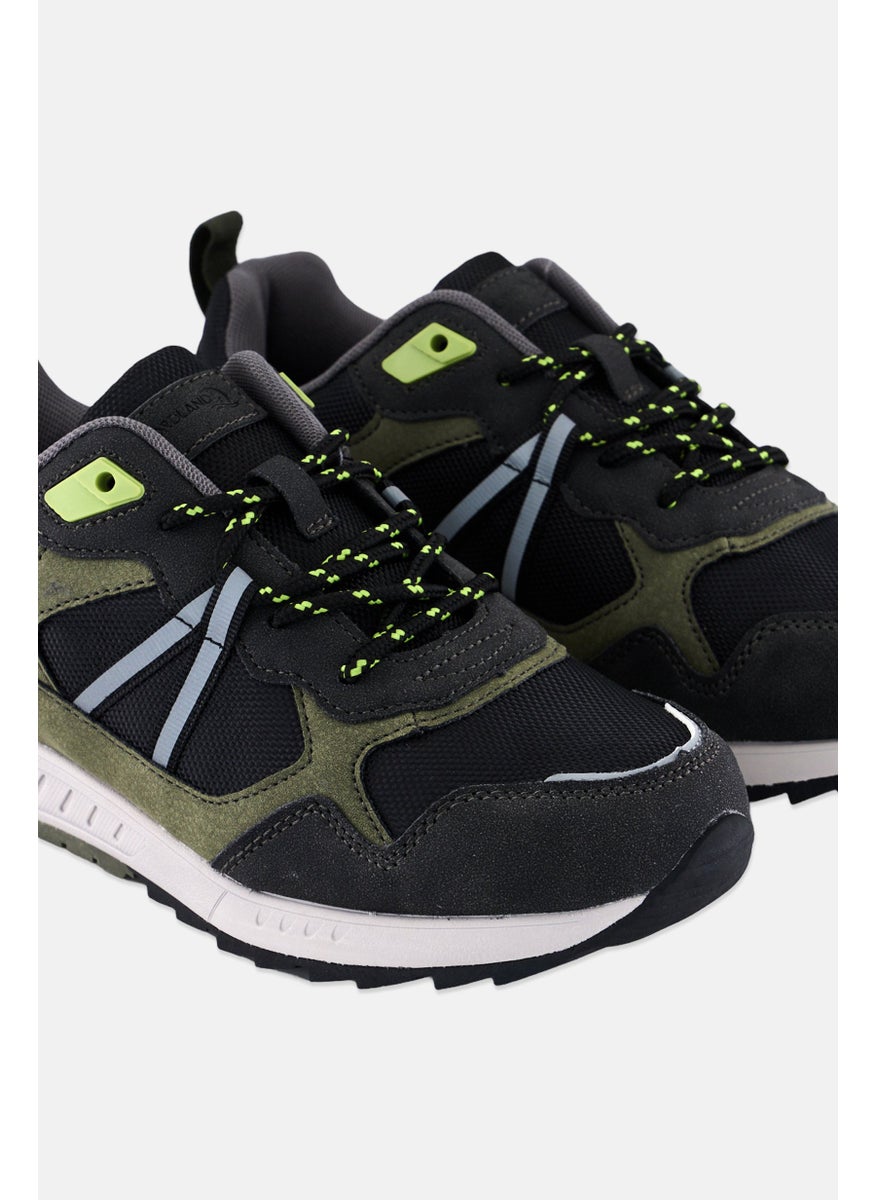 Men Brand Logo Lace Up Shoes, Black