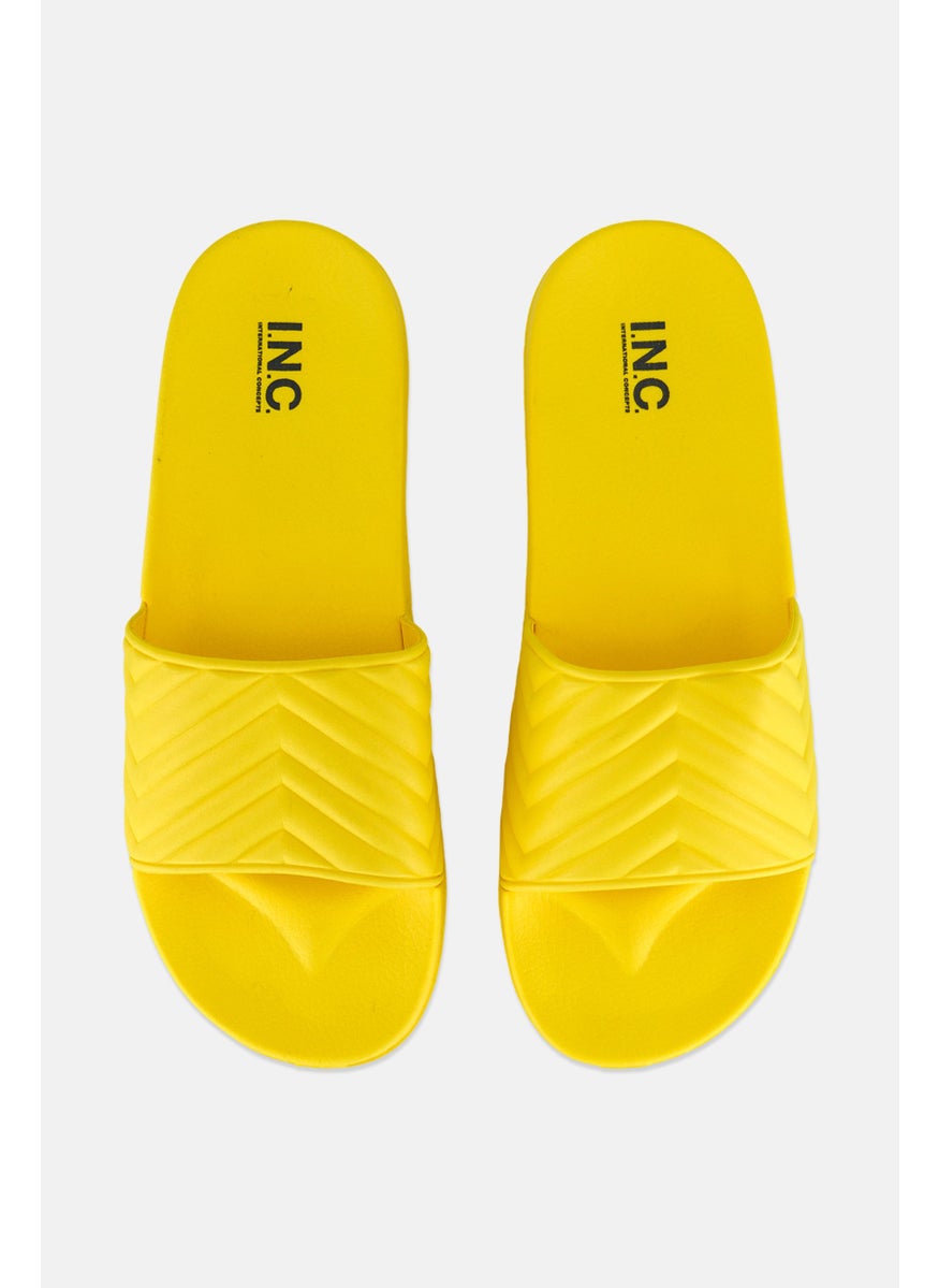 Men Slip On Slides, Yellow