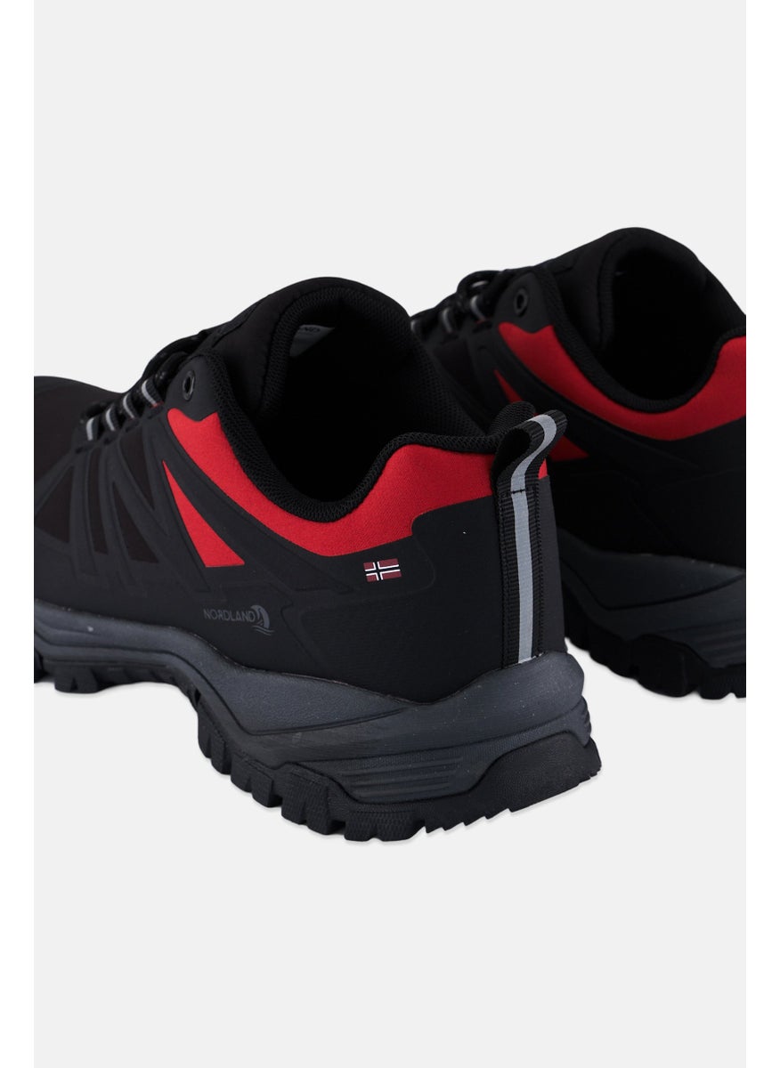 Men Brand Logo Lace Up Casual Shoe, Black Combo