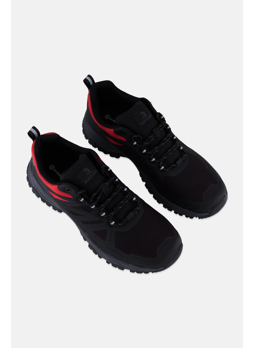 Men Brand Logo Lace Up Casual Shoe, Black Combo