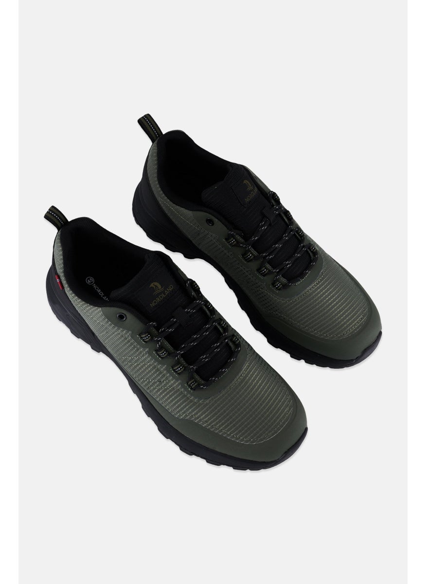 Men Brand Logo Lace Up Casual Shoe, Black